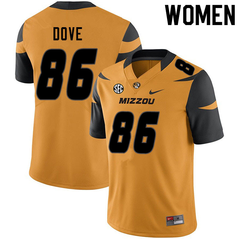 Women #86 Tauskie Dove Missouri Tigers College Football Jerseys Sale-Yellow - Click Image to Close